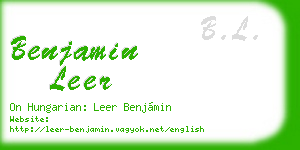 benjamin leer business card